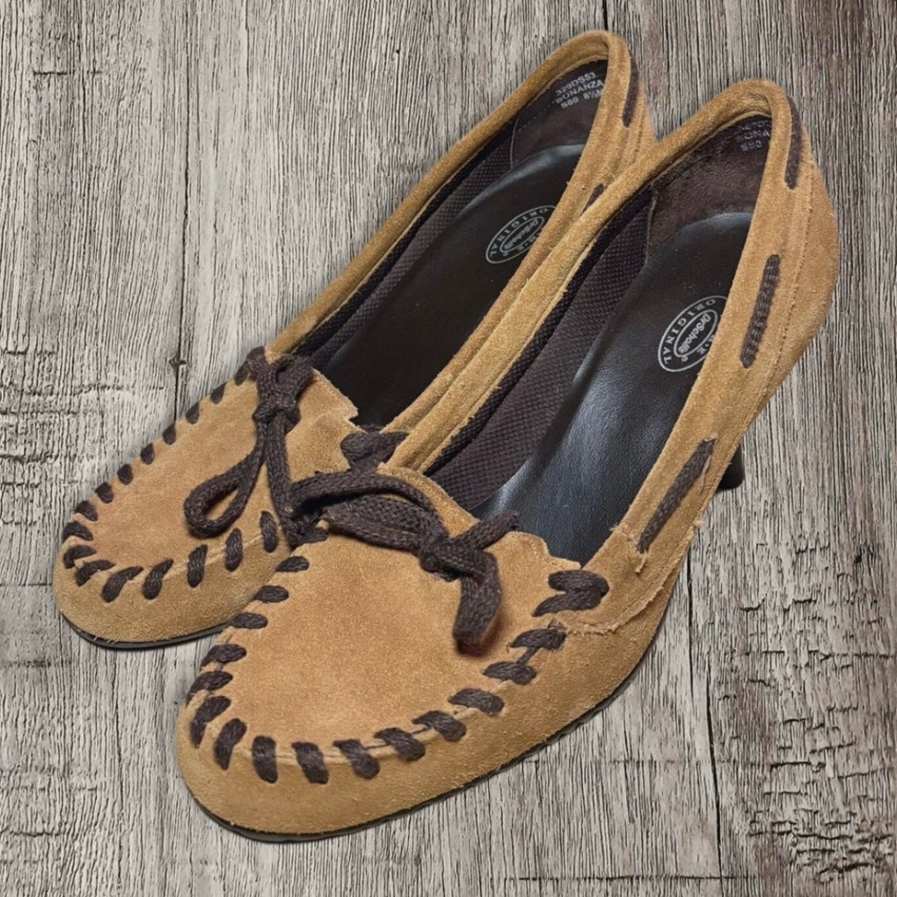 Dr Scholl’s Tan Moccasin-Style Women's Kitten Heel